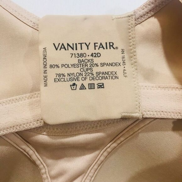 Two Vanity Fair Bras Size 42D. Handle of two Bras. - Picture 7 of 12